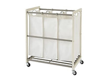 Load image into Gallery viewer, TRINITY 3-Bag Laundry Cart, White
