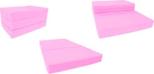 Load image into Gallery viewer, Pink Twin Size Shikibuton Trifold Foam Beds 6&quot; Thick x 39&quot; W x 75&quot; L Long, 1.8 lbs high Density Resilient White Foam, Floor Foam Folding Mats.

