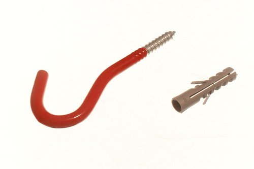 DIRECT HARDWARE 100 X Red Wall Hook Elephant Utility Tool Storage Hook with Rawl Plugs