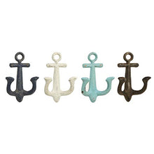 Load image into Gallery viewer, Deco 79 Coastal Metal Solid Wall Hook, Set of 4 5&quot;W, 9&quot;H, Multi Colored
