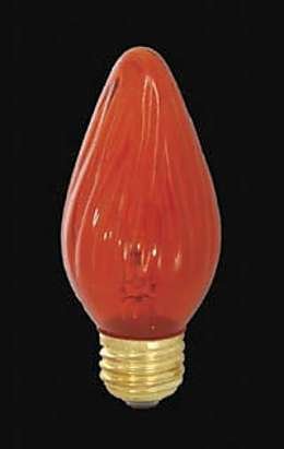 B&P Lamp F-15 Amber Flame Standard Base Bulb, 25W