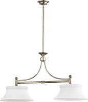 Quorum 6522-2-60 Transitional Two Light Island Pendant from Rossington Collection in Pewter, Nickel, Silver Finish, 36.00 inches