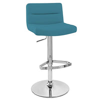 Zuri Furniture Light Blue Lattice Adjustable Height Swivel Armless Bar Stool