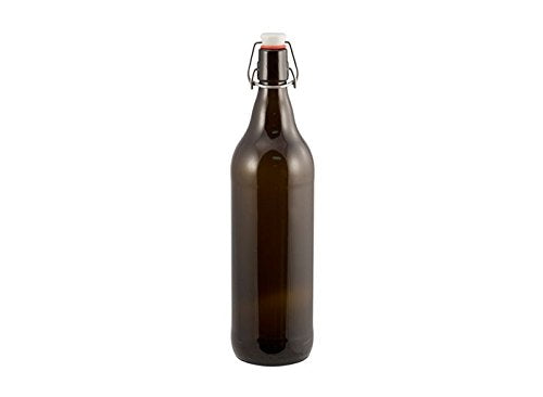 Beer Bottles - 1 L Amber Flip-Top Growler (Pack of 6)