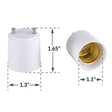 Load image into Gallery viewer, Adamax GU24 to E26 Standard Bulb Adapter, 5-Pack, A2426E-5,White
