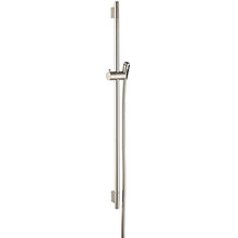 Load image into Gallery viewer, hansgrohe Wallbar S, 36&quot; Minimalist 4-inch Modern Spray Easy Height Adjust Wallbar in Brushed Nickel, 28631820
