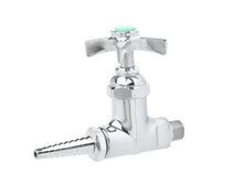Load image into Gallery viewer, T&amp;S Brass BL-4500-02 Lab Straight Stop, Serrated Tip, 4-Arm Handle, 3/8-Inch Npt Male Inlet
