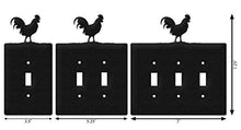 Load image into Gallery viewer, SWEN Products Rooster Wall Plate Cover (Single Rocker, Black)
