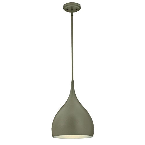 Westinghouse Lighting 6329300 One-Light Indoor Pendant, Matte Grey Finish with Silver Interior