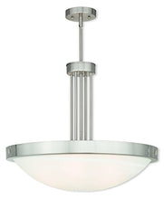 Load image into Gallery viewer, Livex Lighting 73965-91 Brushed Nickel Pendant with White Alabaster Glass
