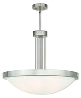 Livex Lighting 73965-91 Brushed Nickel Pendant with White Alabaster Glass