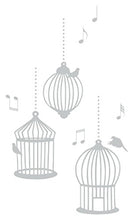 Load image into Gallery viewer, Song Bird Cages Wall Decal (Light Grey, 37&quot; (H) X 22&quot; (W))
