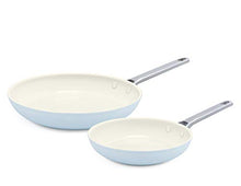 Load image into Gallery viewer, GreenPan Padova 8&quot; and 10&quot; Ceramic Non-Stick Open Frypan Set, Light Blue - CC000385-001
