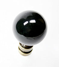 Load image into Gallery viewer, Ceramic Black Ball Antique Base Finial 2&quot; h
