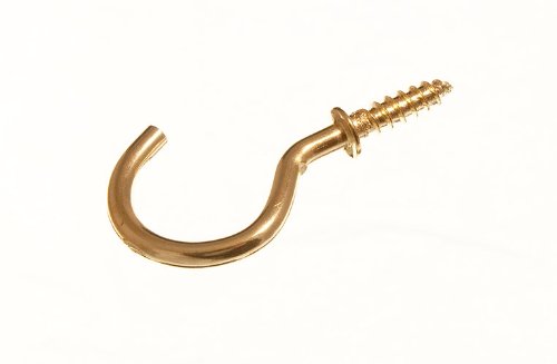 CUP HOOK 25MM TO SHOULDER TOTAL LENGTH 38MM BRASS PLATED EB (pack 1000)