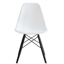 Load image into Gallery viewer, 2xhome Eiffel Mid Century Modern Dining Side Chair with Black Wood Legs, White
