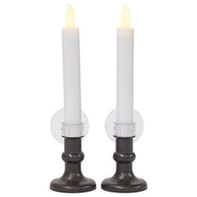 Load image into Gallery viewer, Mark Feldstein &amp; Associates Flameless Amber LED Taper Window Candle with Timer (Set of 2)
