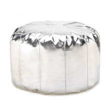 Load image into Gallery viewer, Silver Ottoman Pouf
