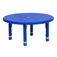 Load image into Gallery viewer, Flash Furniture 33&#39;&#39; Round Blue Plastic Height Adjustable Activity Table

