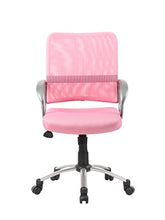 Load image into Gallery viewer, Boss Office Products Mesh Back Task Chair with Pewter Finish in Pink
