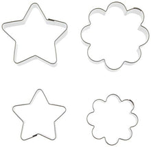 Load image into Gallery viewer, Pearl Metal Raffine D-6156 Stainless Steel Cookie Cutter, Set of 4, Star M, S, Flower M, S

