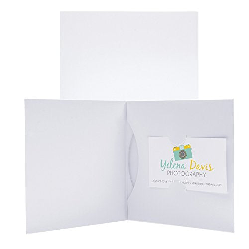 Neil Enterprises Paper CD or DVD and Business Card Holder Sleeve - 100 Pack (White)