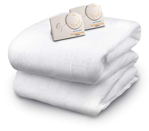Biddeford Blankets Polyester Electric Heated Mattress Pad with Analog Controller, King, White