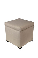 Load image into Gallery viewer, MJL Furniture Designs Tami Collection Fabric Upholstered Lift Top Cube Storage Ottoman | Ottoman Foot Rest, Sachi Series, Khaki
