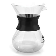 Load image into Gallery viewer, Coffee Gator Pour Over Coffee Maker - 10.5 oz Paperless Coffee Pour Over Set w/ Glass Carafe &amp; Stainless-Steel Mesh Filter, Black

