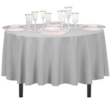 Load image into Gallery viewer, LinenTablecloth 90-Inch Round Polyester Tablecloth Silver
