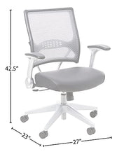 Load image into Gallery viewer, SPACE Seating AirGrid Light Back and Padded Black Eco Leather Seat, 2-to-1 Synchro Tilt Control, Flip Arms, Pneumatic Seat Height Adjustment and Platinum Finished Nylon Base Managers Chair
