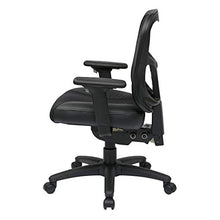 Load image into Gallery viewer, Office Star Breathable ProGrid Back with Leather and Mesh Seat Adjustable Black Managers Chair and Nylon Base
