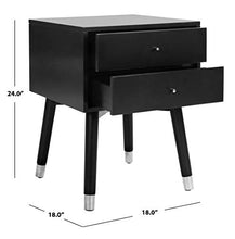 Load image into Gallery viewer, Safavieh Home Collection Lyla Mid Century Retro Black and Silver Nightstand
