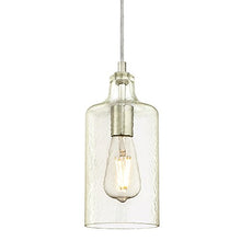 Load image into Gallery viewer, Westinghouse Lighting 6329000 One-Light Indoor Mini Pendant, Brushed Nickel Finish with Clear Textured Glass
