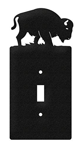 SWEN Products Bison Buffalo Wall Plate Cover (Single Switch, Black)