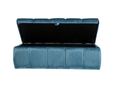 Load image into Gallery viewer, Iconic Home Chagit Bench Velvet Tufted Storage Ottoman, Blue
