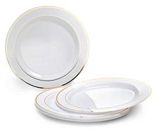 Load image into Gallery viewer, &quot; Occasions &quot; 600 Pcs Set &amp; 120 Guest Wedding Disposable Plastic Plate &amp; Silverware Combo Set (White
