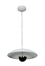 Load image into Gallery viewer, Access Lighting 70073LED-WH/SILV Pulsar  LED Light 17-Inch Diameter Pendant, White/Silver Finish
