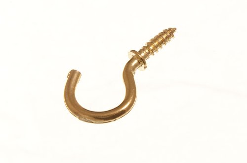 Lot Of 50 Cup Hook 13Mm To Shoulder Total Length 18Mm Brass Plated Eb