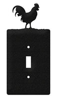 SWEN Products Rooster Wall Plate Cover (Single Switch, Black)