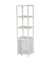 Load image into Gallery viewer, Galleroe Decor Bamboo Natural Spa 5-Shelf Cabinet Tower White

