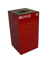 Witt Industries 28GC04-SC GeoCube Recycling Receptacle with Combination Slot/Round Opening, Steel, 28 gal, Scarlet