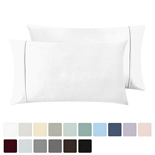 California Design Den 400 Thread Count 100% Cotton Pillowcases, Pure White King Pillowcase Set of 2, Long - Staple Combed Pure Natural Cotton Pillow Cases, Soft & Silky Sateen Weave