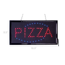 Load image into Gallery viewer, FixtureDisplays&quot;Pizza&quot; Animated LED Sign with Hanging Chain, Rectangular - Red &amp; Blue 19567
