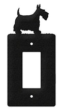 Load image into Gallery viewer, SWEN Products Scottish Terrier Metal Wall Plate Cover (Single Rocker, Black)
