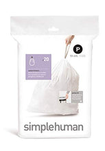 Load image into Gallery viewer, simplehuman Code P Custom Fit Drawstring Trash Bags, 50 -60 L / 13-16 Gallon, 1 Refill Pack (20 Count)
