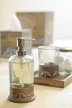 Load image into Gallery viewer, Wood and Inlay Metal Heritage Collection Pump Soap or Lotion Dispenser
