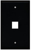 RiteAV Black 1 Port Blank Wall Plate - Flat