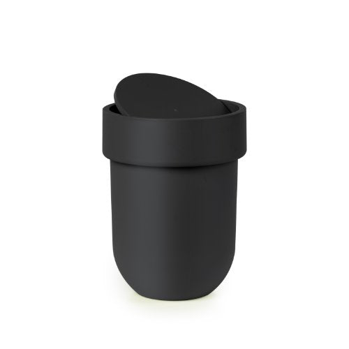 Umbra Touch Waste, Small Trash Can With Lid, Black