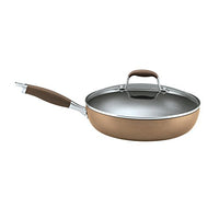 Anolon Advanced Deep Nonstick Fry Pan/Hard Anodized Skillet With Lid, 12 Inch, Bronze